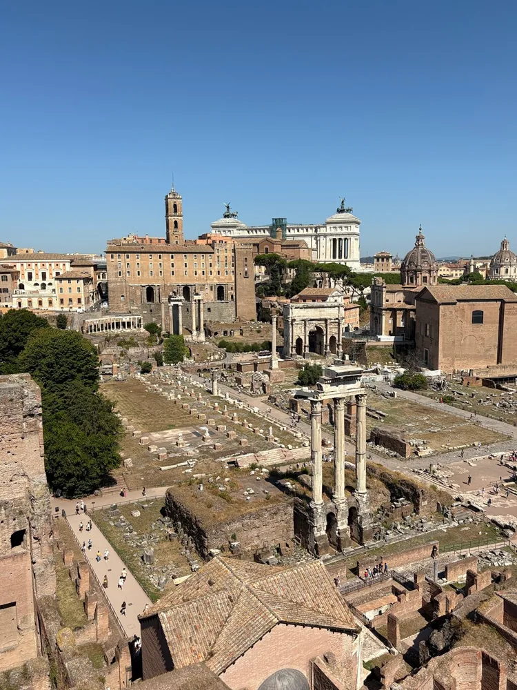 The Roman Forum seen from the Capitoline side, looking towards the Palatine